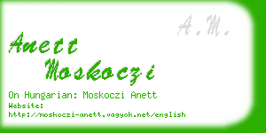 anett moskoczi business card